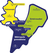 Circulez dans la Métropole grenobloise ou sur l'ensemble du réseau : bleu = tarifs M réso ; vert = tarifs intra-grésivaudan ; jaune = tarifs intra-voironnais